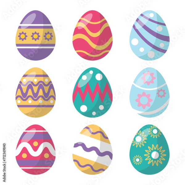 Obraz Colorful Easter Eggs vector set