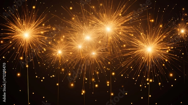 Obraz Beautiful creative holiday background with fireworks and sparkles