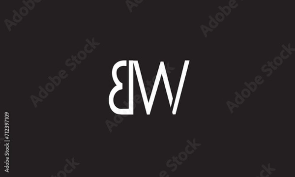 Fototapeta BW, WB, W, B Abstract Letters Logo Monogram