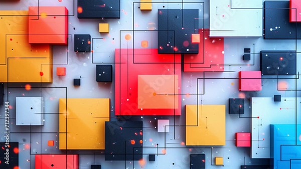 Fototapeta Abstract composition showcasing the user-centric design and engagement aspects of video-based instructions for a seamless website experience