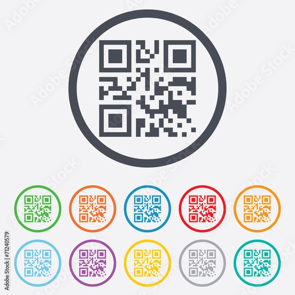 Fototapeta Qr code sign icon. Scan code symbol.
