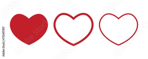 Fototapeta Love heart flat icon symbol set. Collection icon valentines day mothers day vector illustration design