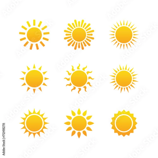 Fototapeta Sun icons vector symbol set