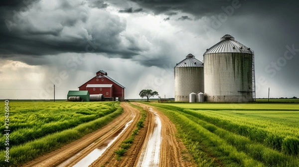 Fototapeta barn and silo high definition photographic creative image
