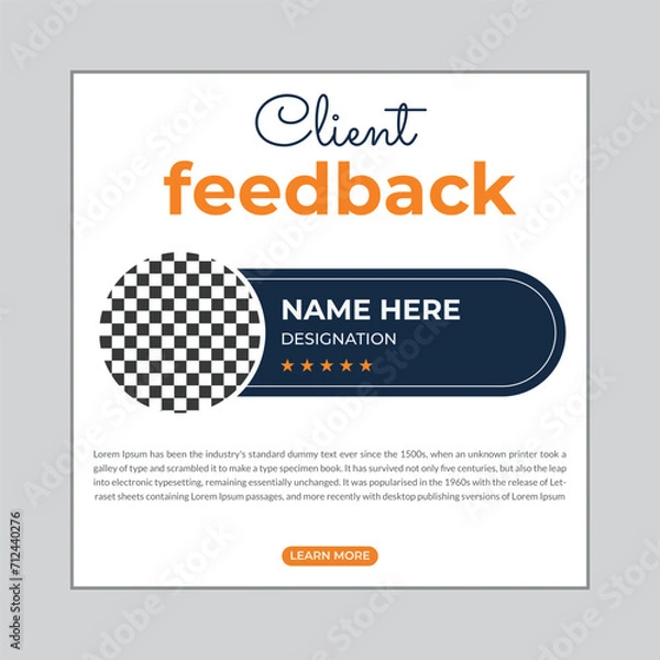 Obraz Unique Client Testimonial design with mockup full editable design 