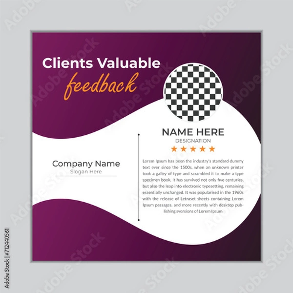 Obraz Shape clients feedback design with mockup full editable file 