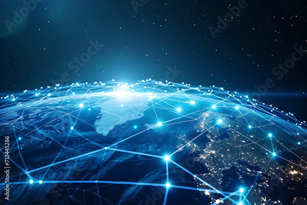 Fototapeta technology connecting network around the world 