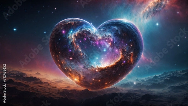 Obraz heart shape nebula