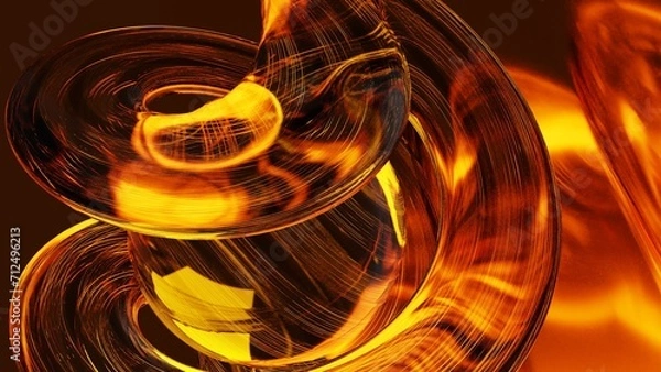Obraz Abstract 3d orange glass background wallpaper