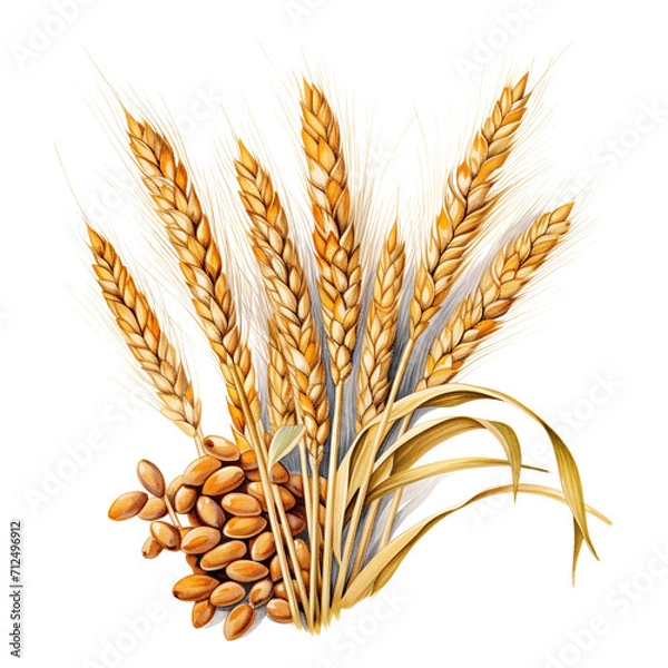 Obraz Malt and wheat for beer process