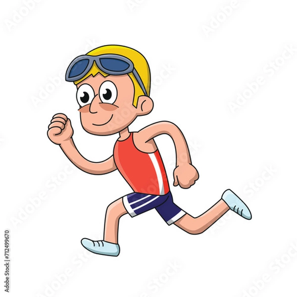 Obraz Runner. Cartoon style vector illustration