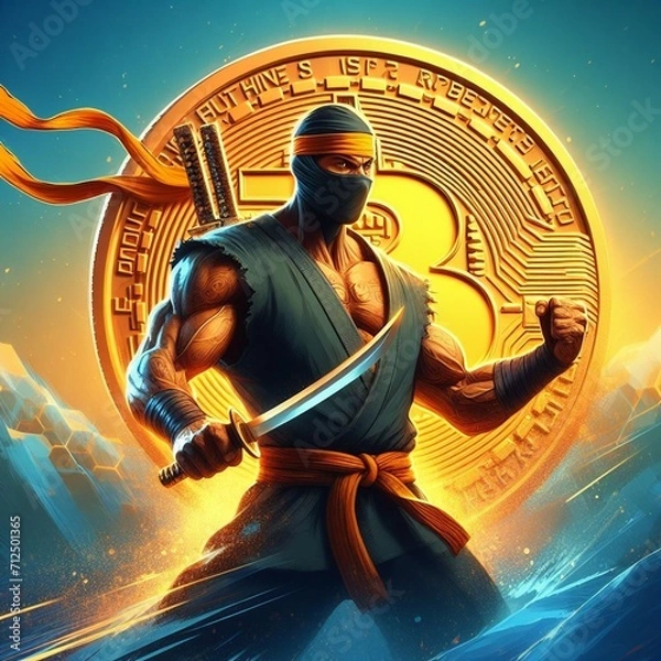 Obraz Bitcoin 3 ninja warrior 2 bitcoin, btc, cryptocurrency, blockchain, digital currency, bitcoin trading, bitcoin mining, bitcoin wallet, ninja bitcoin, samurai bitcoin, bitcoin security
