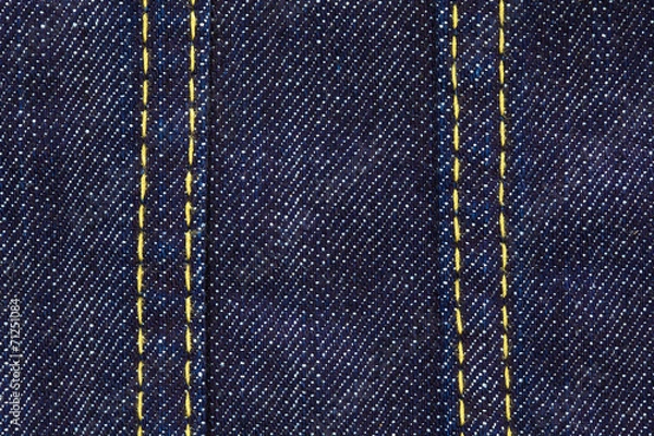 Obraz raw denim dark wash indigo blue jeans texture background