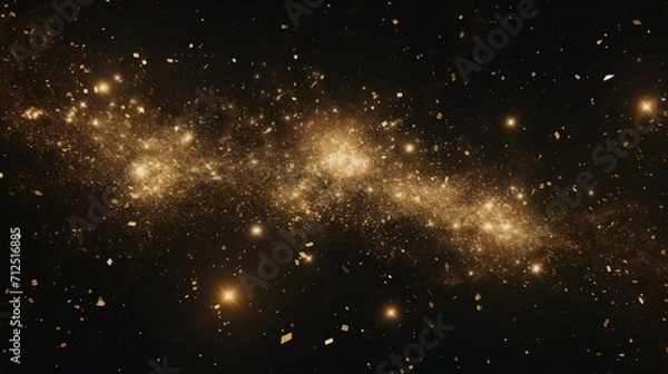 Fototapeta Cosmos Space Filled with Countless Stars. Gold Color, Celestial, Universe, Astronomy
