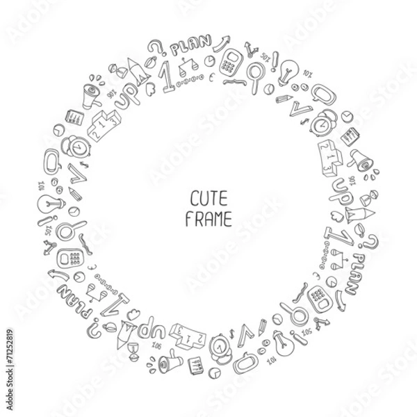 Fototapeta Frame of business and finance hand drawn infographic design