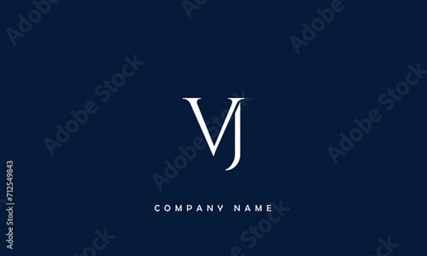 Fototapeta VJ, JV, V, J Abstract Letters, Logo Monogram