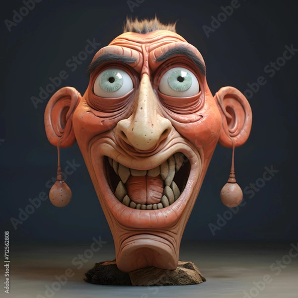 Obraz A Detail human cartoon face.