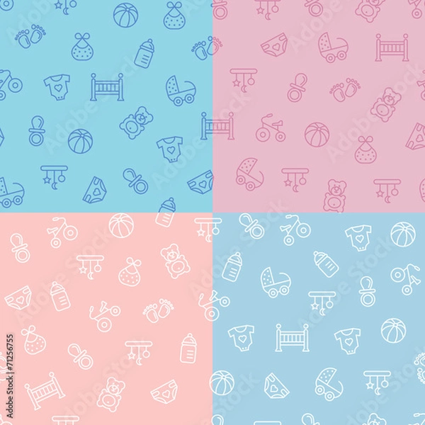Obraz Baby colorful seamless vector