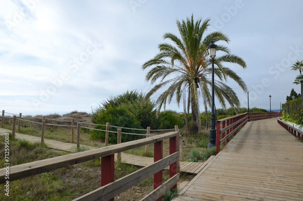 Fototapeta Walkway  in Marbella coast