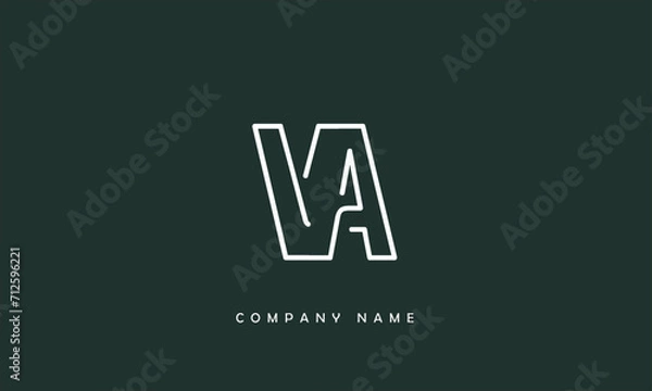 Fototapeta VA, AV, V, A Abstract Letters Logo Monogram