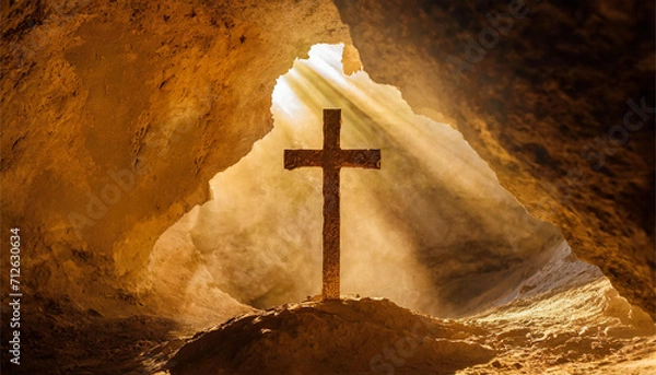 Obraz cross at the cave