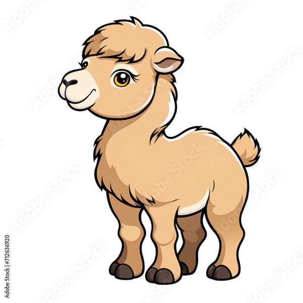 Obraz A Cute Baby Camel Illustration with Transparent Background
