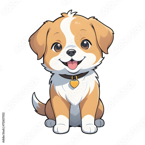 Obraz A Cute Dog Illustration with Transparent Background