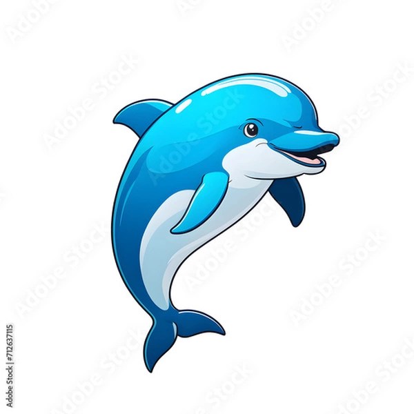 Obraz A Cute Dolphin Illustration with Transparent Background