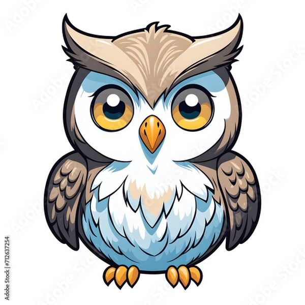 Obraz A Cute Owl Illustration with Transparent Background