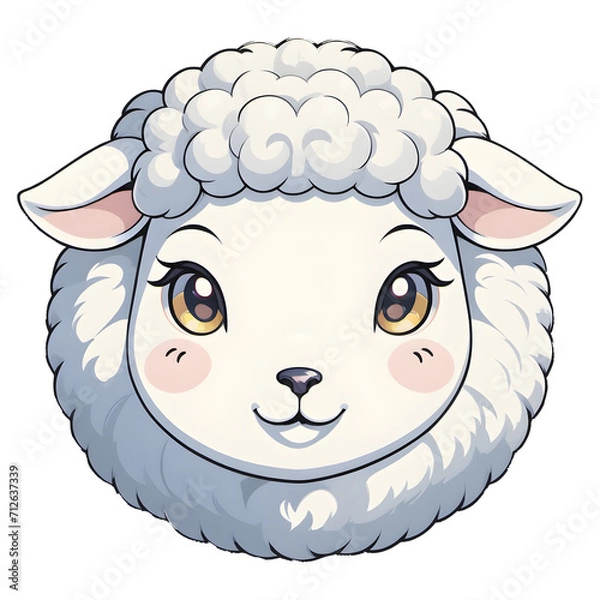 Obraz A Cute Sheep Illustration with Transparent Background