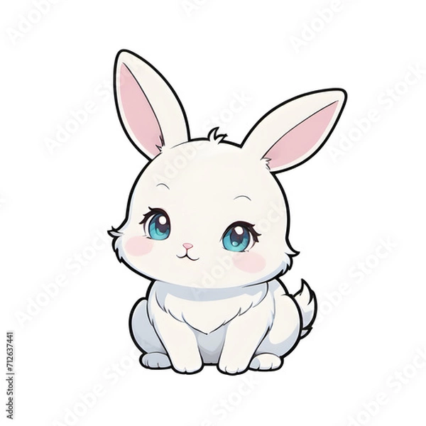 Obraz A Cute Baby Bunny Illustration with Transparent Background