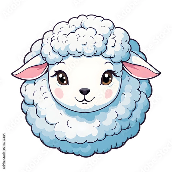 Obraz A Cute Sheep Illustration with Transparent Background