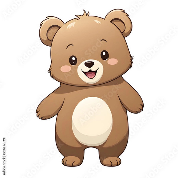 Obraz A Cute Bear Illustration with Transparent Background