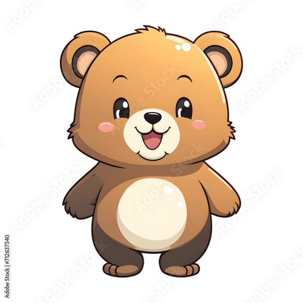 Obraz A Cute Bear Illustration with Transparent Background