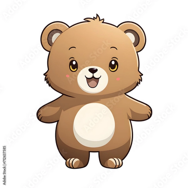 Obraz A Cute Bear Illustration with Transparent Background