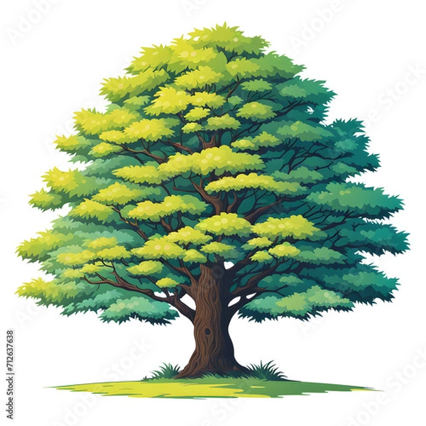 Obraz A Big Tree Illustration with Transparent Background