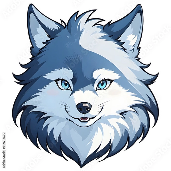 Obraz Wolf Head Illustration with Transparent Background