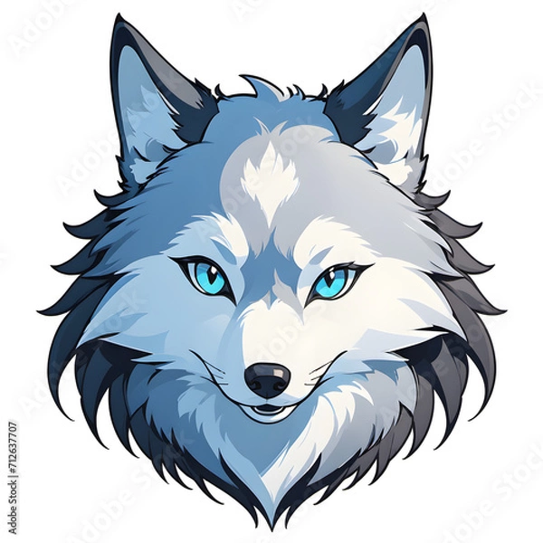 Obraz Wolf Head Illustration with Transparent Background