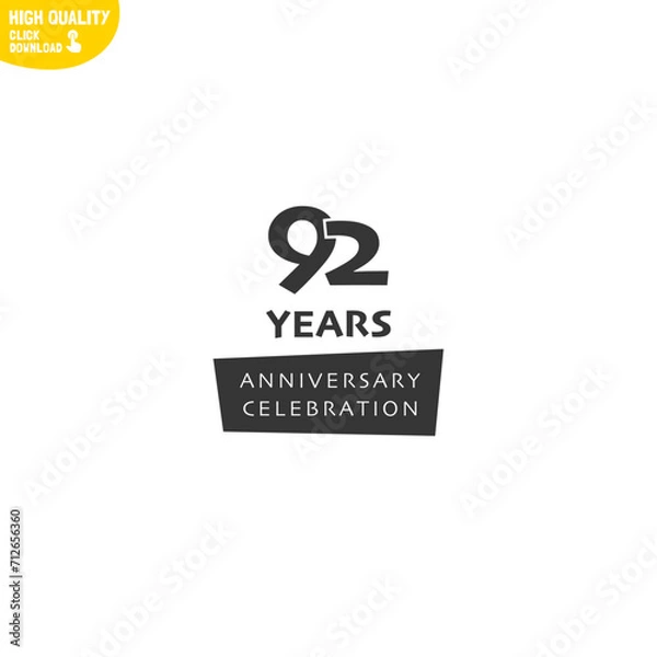 Obraz Creative 92 Year Anniversary Celebration Logo Design