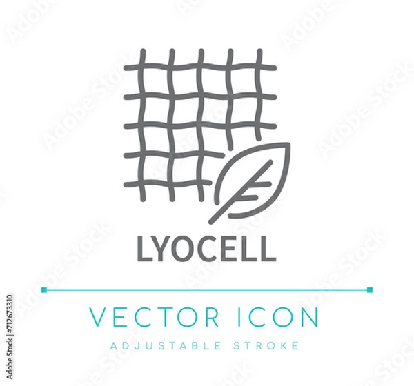 Fototapeta Lyocell Textile Vector Line Icon