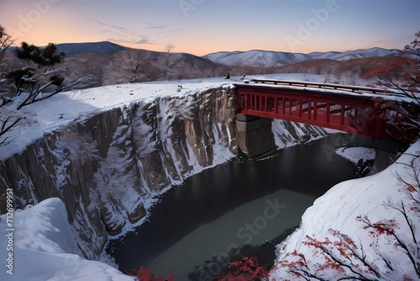 Obraz It snows before the trees wither. Generative AI.