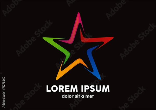 Fototapeta The Abstract star vector design element on white background