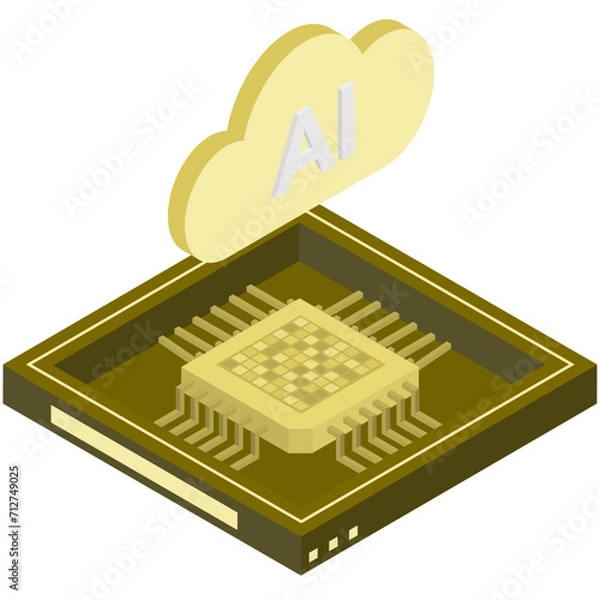 Fototapeta AI Cloud Chip