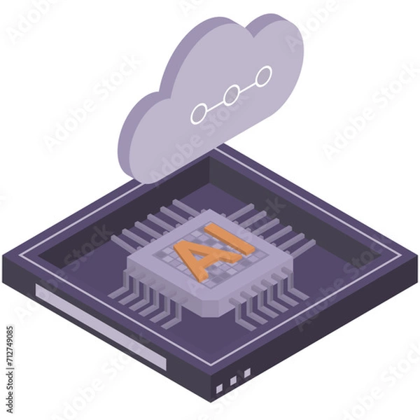 Fototapeta AI Cloud Chip