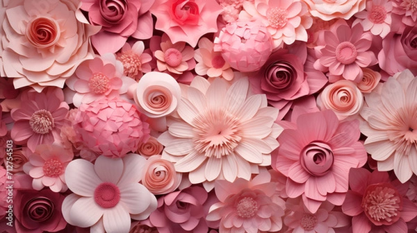 Fototapeta Backdrop with pink flowers