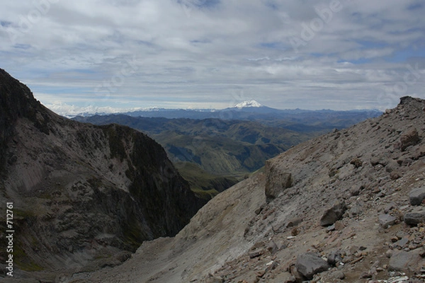 Fototapeta view from volcano cayambe on volcano antisana