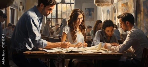 Obraz A vibrant scene unfolds on International Day of Education, showcasing diverse students engaged in learning, symbolizing global knowledge-sharing and educational empowerment for a brighter future