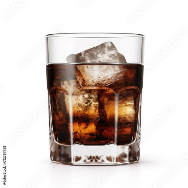 Fototapeta Black Russian Cocktail, isolated on white background
