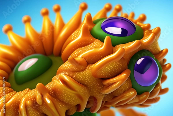 Fototapeta Micro insect parasite, a visual representation of infection danger - contamination, micro-organism and risk concept.