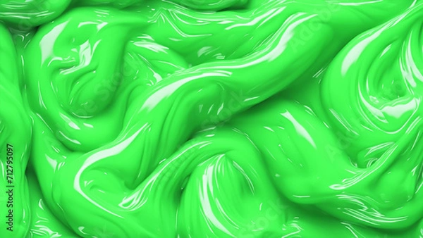 Obraz Green smooth slime background - Generative AI